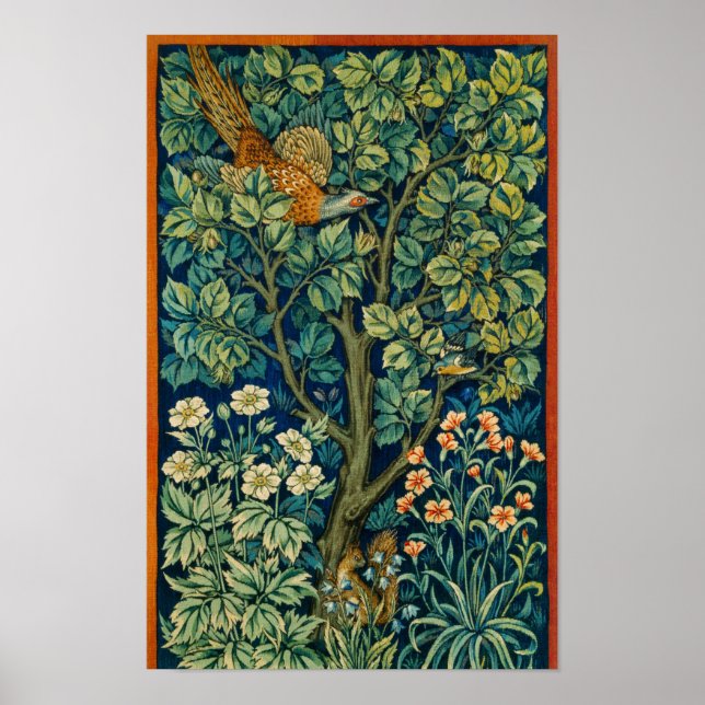 Fasanfågel, berömd textil poster (Framsidan)