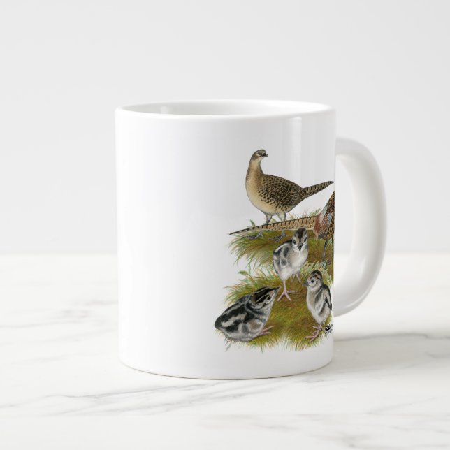 Fasanfamilj Jumbo Mugg (Framsida höger)