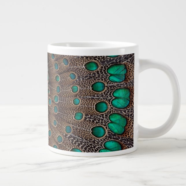 Fasanfjäder Fraktal design Jumbo Mugg (Höger)