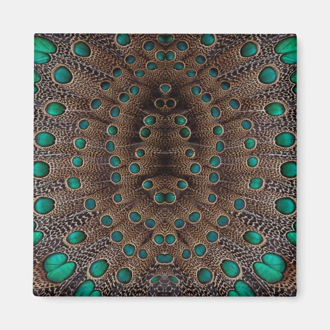 Fasanfjäder Fraktal Design Magnet (Framsidan)