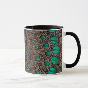 Fasanfjäder Fraktal design Mugg
