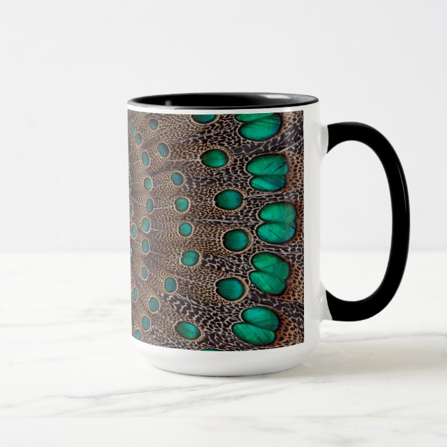 Fasanfjäder Fraktal Design Mugg (Höger)