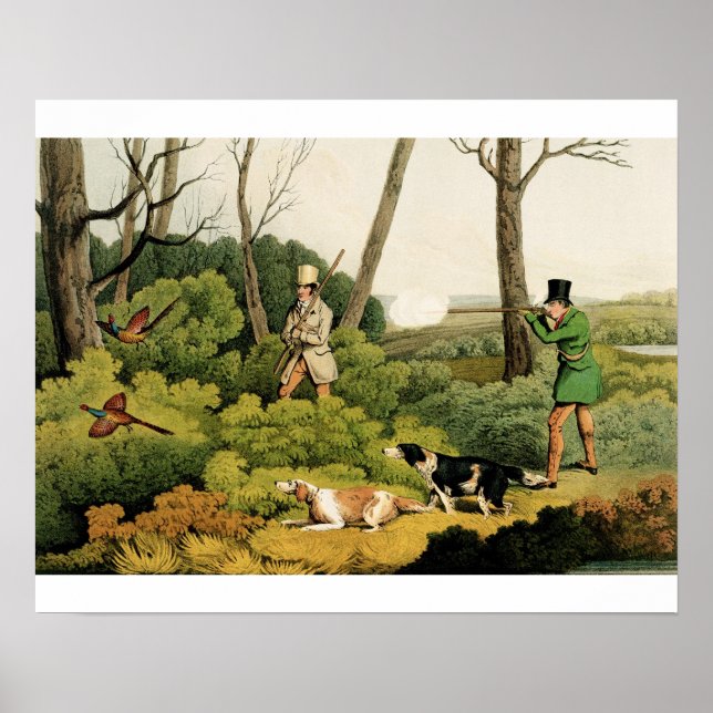 "Fasasant Shooting", pub. från Thomas McLean, 1820 Poster (Framsidan)