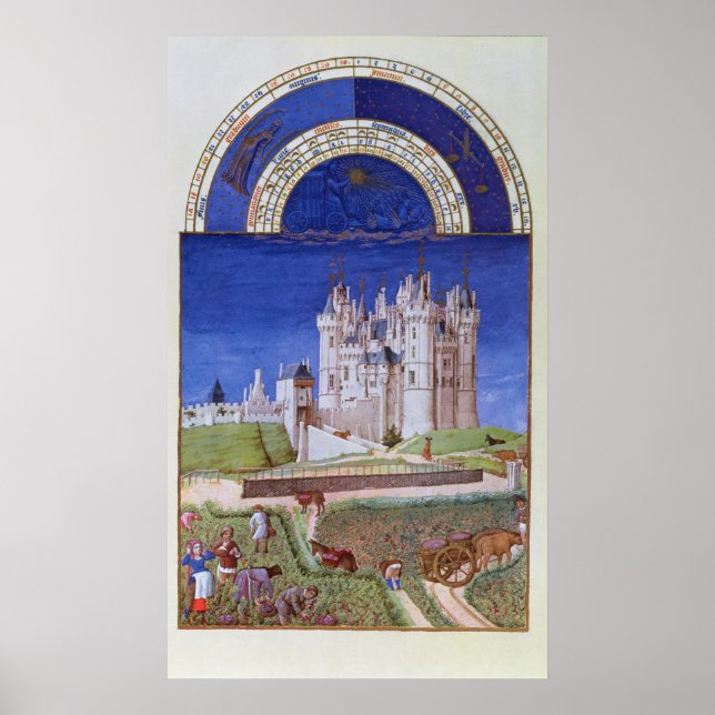 Fascimil från september: skörd av druvor poster (Framsidan)