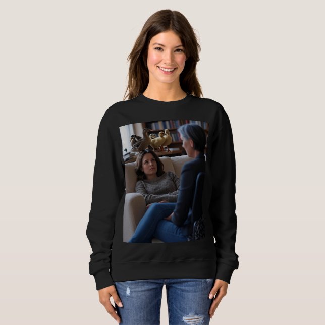 Fascination med ankor kvinnor svart sweatshirt t shirt (Hel framsida)