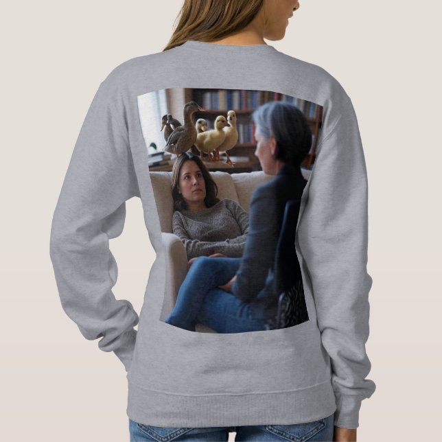 Fascination With Ducks kvinnor grå sweatshirt baks T Shirt (Baksida)