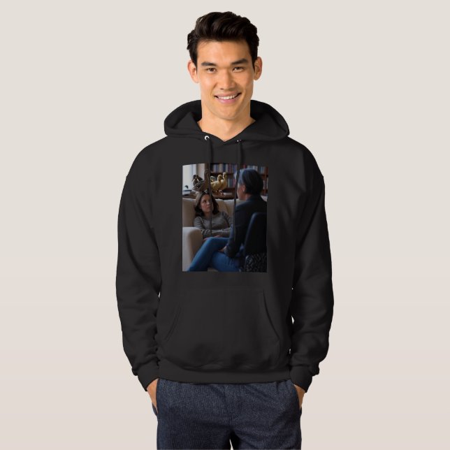 Fascination With Ducks men black hooded sweatshirt (Hel framsida)