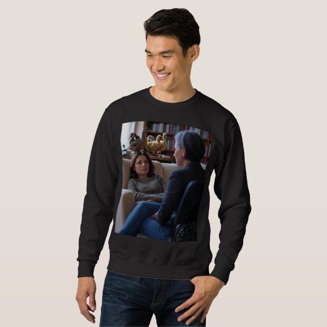 Fascination With Ducks men black sweatshirt (Hel framsida)