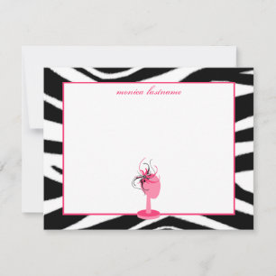 Fascinator & Hat stand Zebra tryck Flat Notecards Anteckningskort