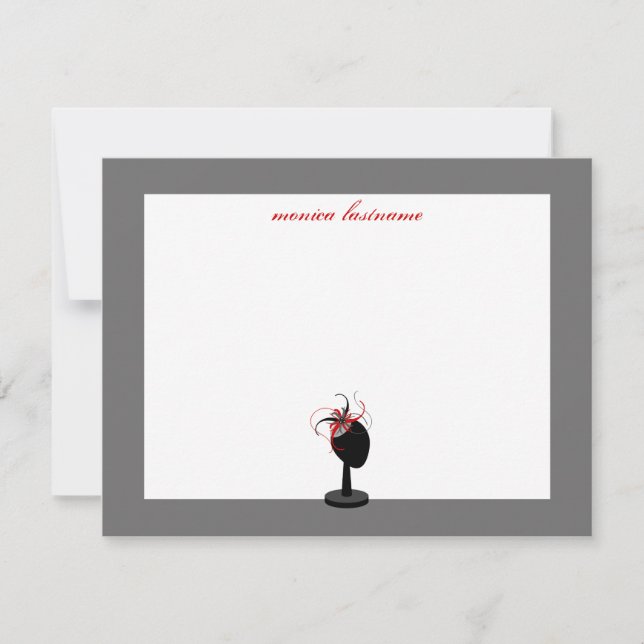 Fascinator och värmeställ - Flat Notecards Anteckningskort (Framsida)