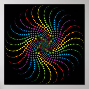 Fascinerande regnbåge Spiral Poster