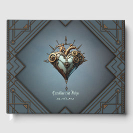 Fascinerande steampunk-hjärta gästböcker