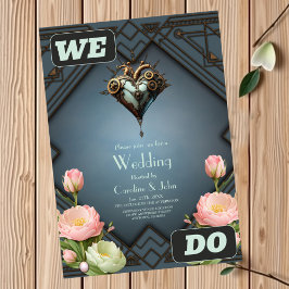 Fascinerande steampunk-hjärta inbjudningar