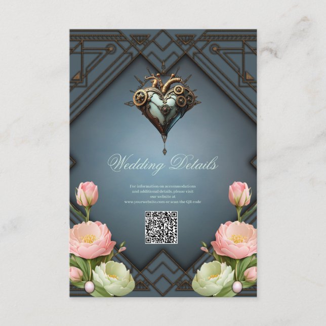 Fascinerande steampunk-hjärta tilläggskort (Framsida)