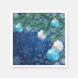 Fascinerande vit jul pappersservett