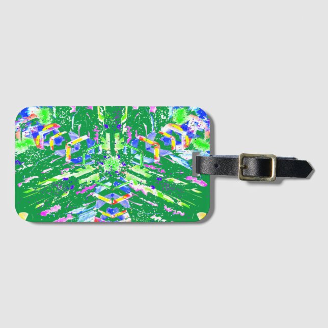 Fascinering av digitalkonst i ljusa färger bagagebricka (Framsida horisontal)