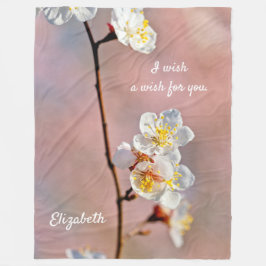 Fascinering av japansk Apricot Flower Fleecefilt