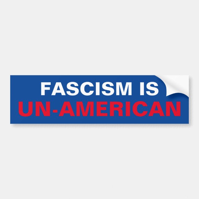 FASCISM ÄR UN-AMERICAN BILDEKAL (Framsidan)