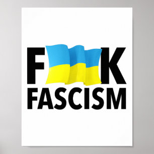 Fascism - Censurerad med ukrainska flaggan Poster