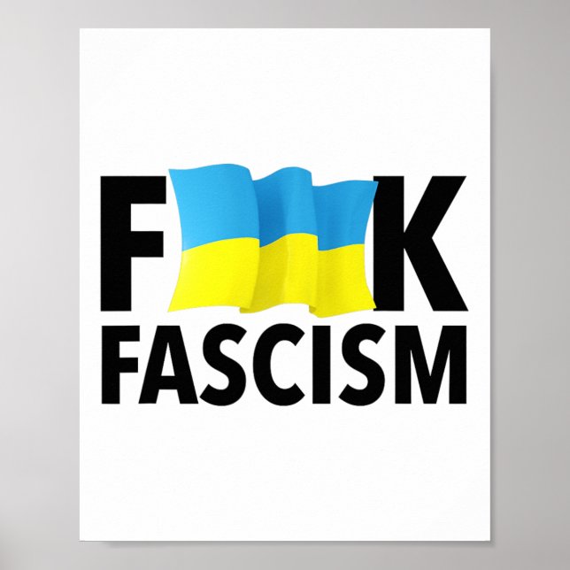 Fascism - Censurerad med ukrainska flaggan  Poster (Framsidan)