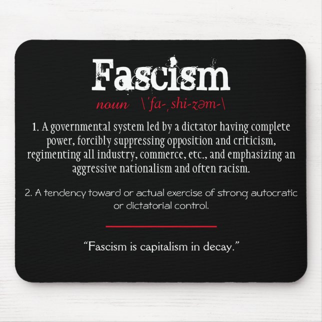 Fascism Definition av det politiska Påstående Röda Musmatta (Framsidan)
