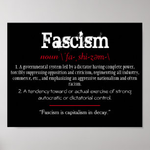 Fascism Definition av det politiska Påstående Röda Poster