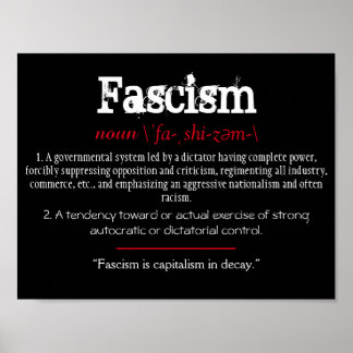 Fascism Definition av det politiska Påstående Röda Poster