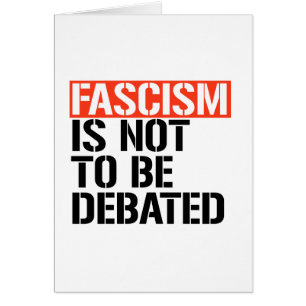Fascism ska inte debatteras OBS kort