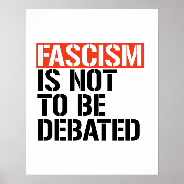 Fascism ska inte debatteras poster (Framsidan)
