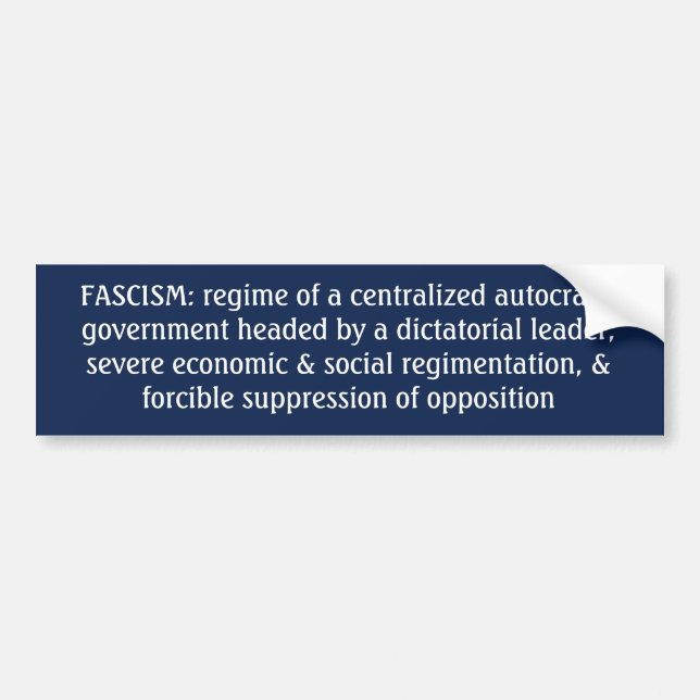 Fascismdefinition Bildekal (Framsidan)
