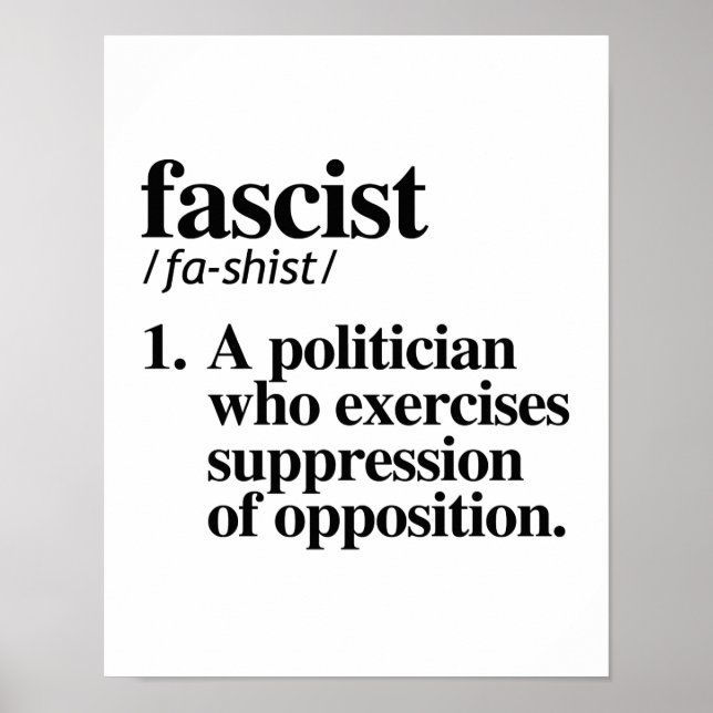 Fascistisk definition - En politikar som utövar vå Poster (Framsidan)