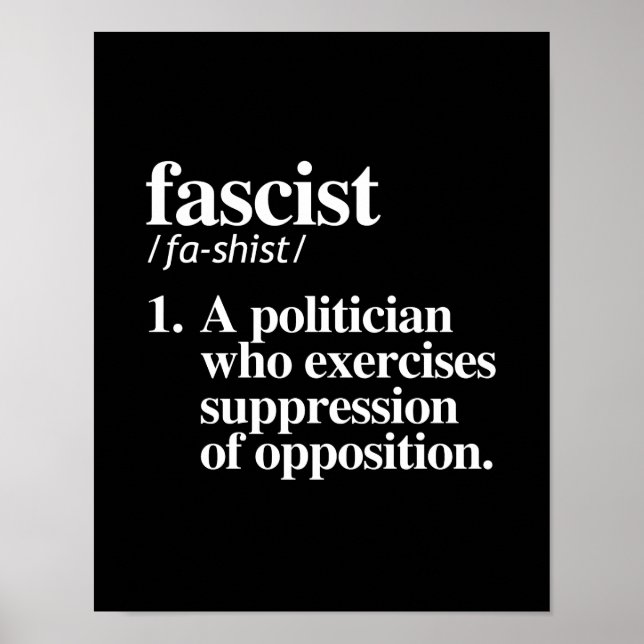 Fascistisk definition - En politikar som utövar vå Poster (Framsidan)