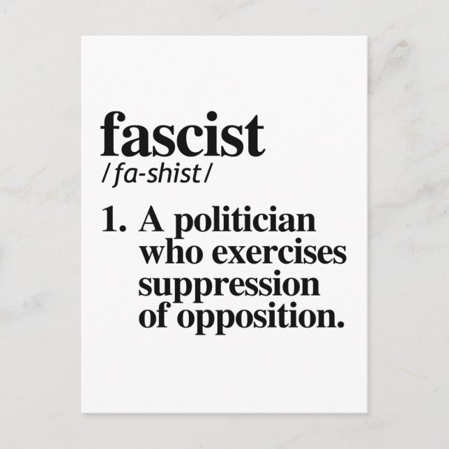 Fascistisk definition vykort (Framsida)