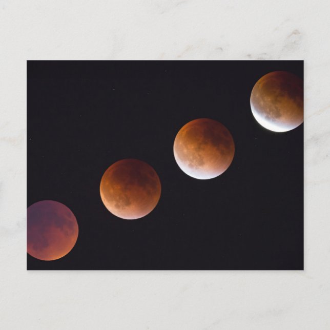 Faser av totalt Lunar Eclipse | Seattle Vykort (Framsida)