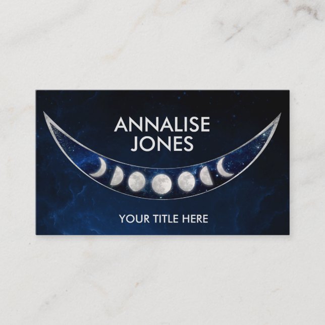 Faser i affärskortet måne - nebuli visitkort (Framsida)