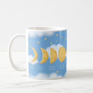 Faser i Lunarschemat för osten Måne Blå himmel Kaffemugg