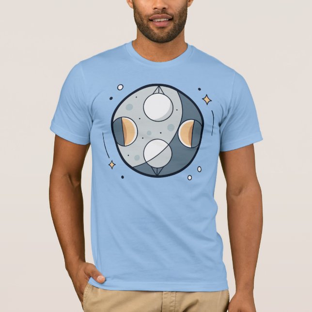 Faser i måne i kosmisk balansutformning t shirt (Framsida)