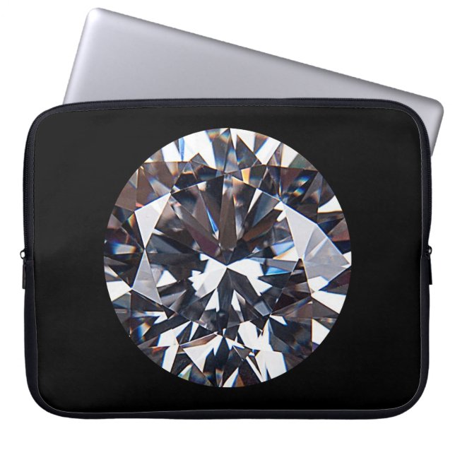 Fasettslipad Elegant Diamant Ädelsten Laptop Fodral (Framsidan)
