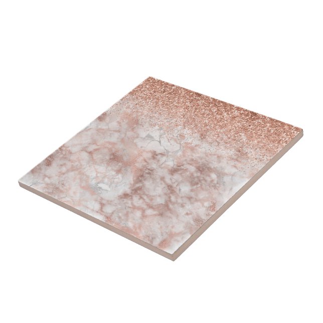 Fashion Elegant Ombre Pink Glitter Glitter Marble Kakelplatta (Sidan)