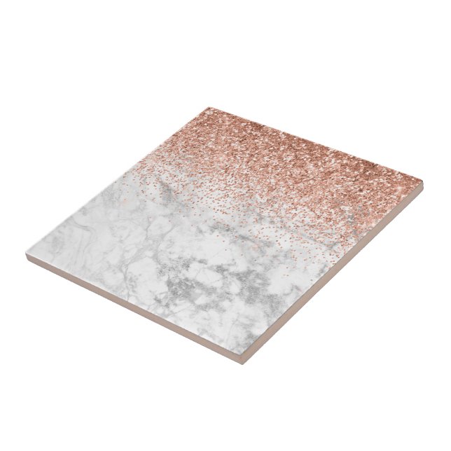 Fashion Elegant white Ombre Glitter Glitter Marble Kakelplatta (Sidan)