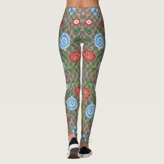 Fashion Floral Stylish Elegant Leggings (Baksida)