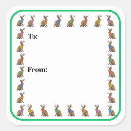 Fashion Forward Jackalope Sticker Fyrkantigt Klistermärke