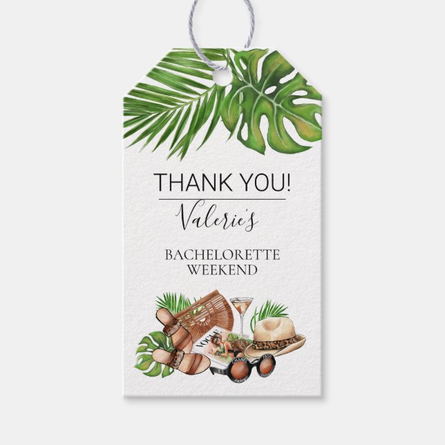 Fashion Girl Bachelorette Party Weekend Tack Presentetikett (Framsidan)