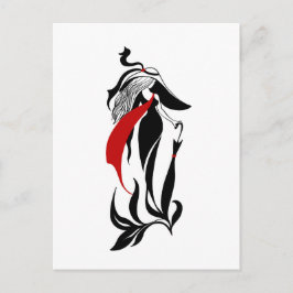 Fashion glamour beautiful graphic illustration vykort