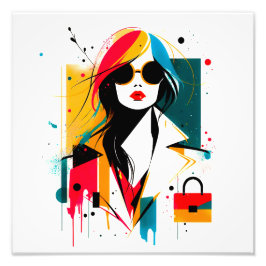 fashion minimalist style girl fototryck