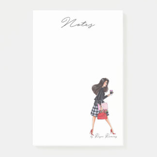 Fashion notepad girl boss- Fashion illustration Post-it Block