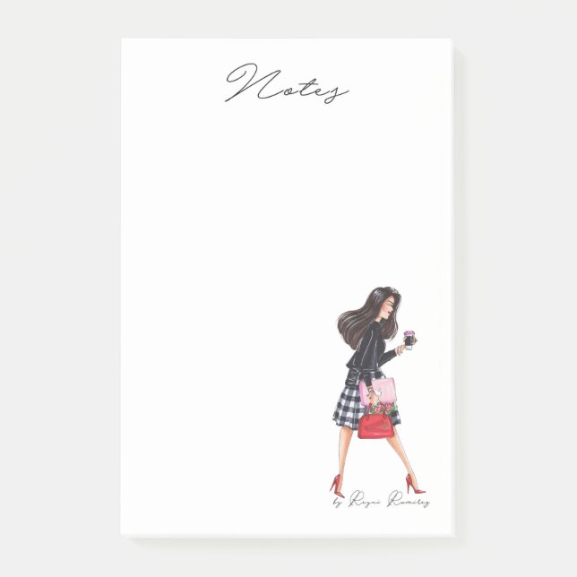 Fashion notepad girl boss- Fashion illustration Post-it Block (Framsida)