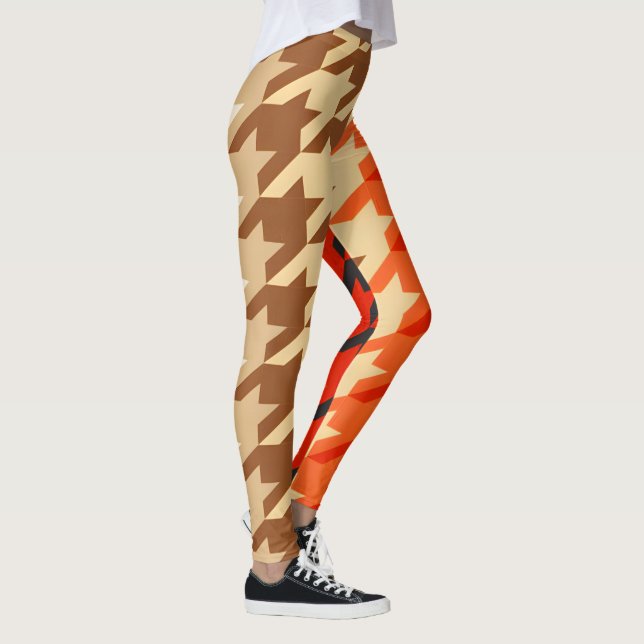 fashion orange geometric chic pattern leggings (Höger)