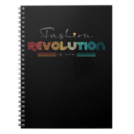 Fashion Revolution Retro Typografisk Anteckningsbo Anteckningsbok