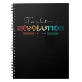 Fashion Revolution Retro Typografisk Anteckningsbo Anteckningsbok